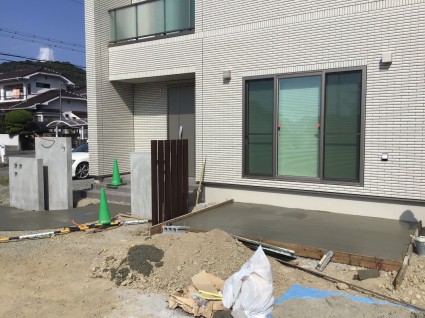 相生外構|ウッドデッキ下部土間コンクリート 相生外構|ウッドデッキ下部土間コンクリート