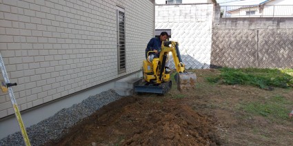 たつの市外構工事着工境界ブロック積み たつの市外構工事着工境界ブロック積み