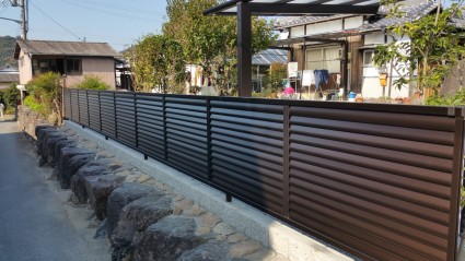 道路境界|化粧ブロック積み目隠しフェンス 道路境界|化粧ブロック積み目隠しフェンス