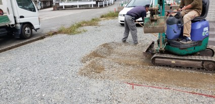 相生外構|塗り壁門柱の下地ブロック積み 相生外構|塗り壁門柱の下地ブロック積み