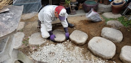 姫路市和庭リフォーム|既存飛石再利用 姫路市和庭リフォーム|既存飛石再利用