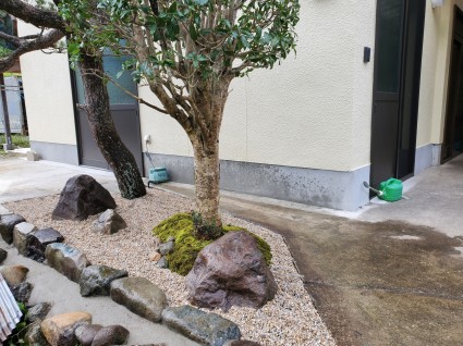 小さな苔庭|石と苔でシンプルモダンの庭 小さな苔庭|石と苔でシンプルモダンの庭