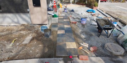 姫路市外構|石貼りアプローチ 姫路市外構|石貼りアプローチ