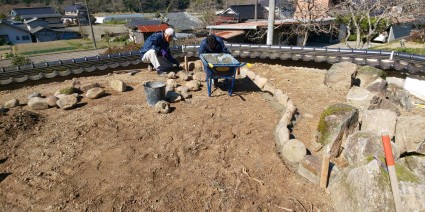 和庭リフォーム|石で土留め 和庭リフォーム|石で土留め