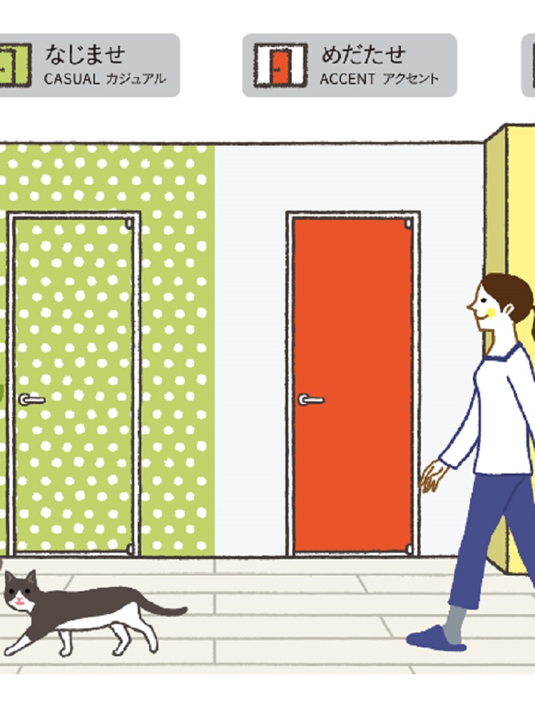 目立たせ派？なじませ派？ドアに壁紙を貼って簡単にお部屋のイメチェンに｜ファミット/ＹＫＫap