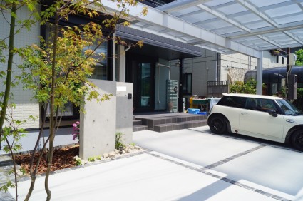 姫路外構|打ちっぱなし風の門柱 姫路外構|打ちっぱなし風の門柱